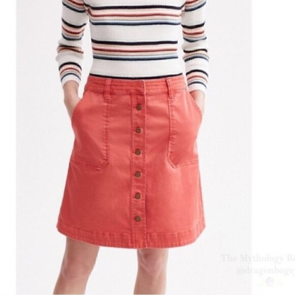 #87 Anthropologie Pilcro and the Letterpress Button Front Denim Skirt - Picture 1 of 7